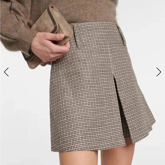 Brunello Cucinelli Pants - Brunello Cucinelli checked linen skort